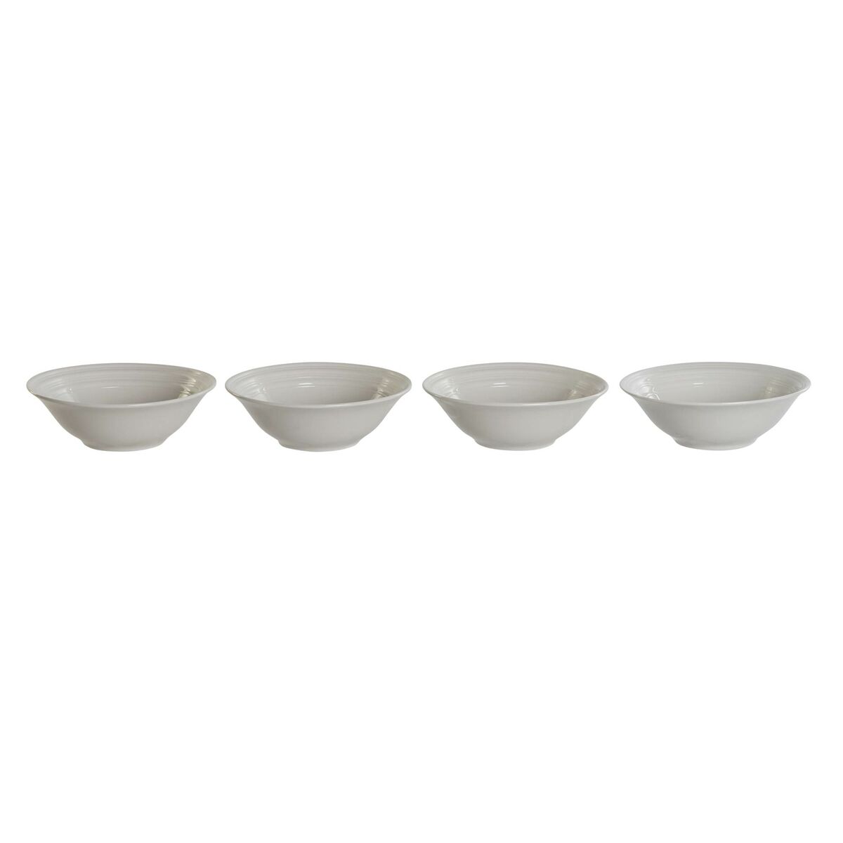 DKD Home Decor - Conjunto de Tigelas DKD Home Decor Branco Porcelana 17 x 17 x 7 cm