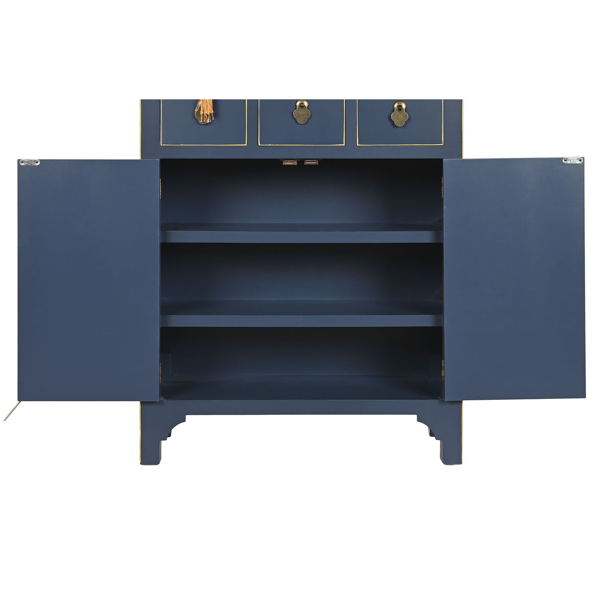 imagem de Cómoda DKD Home Decor Azul Dourado Abeto Madeira MDF Oriental 63 x 27 x 101 cm4