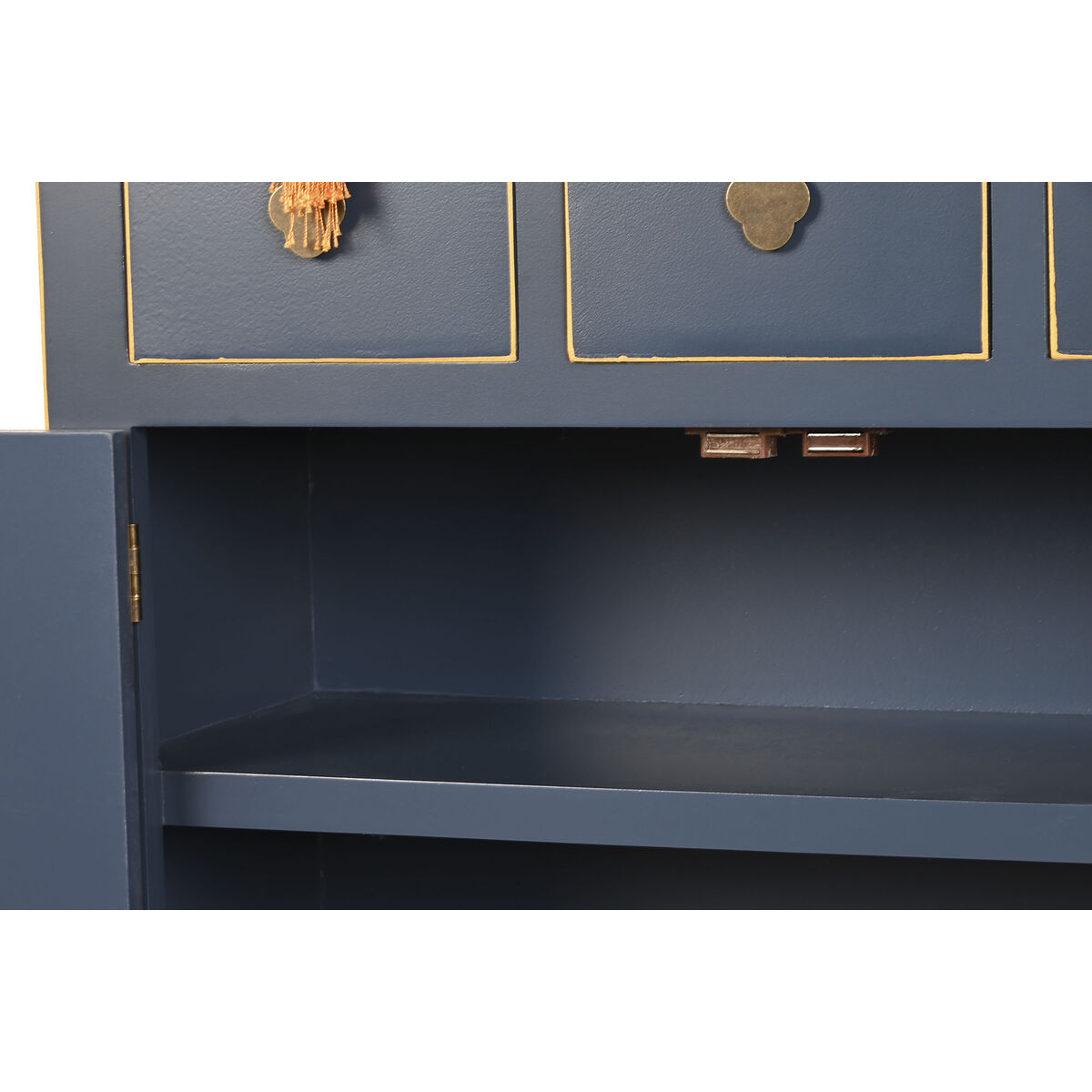 imagem de Cómoda DKD Home Decor Azul Dourado Abeto Madeira MDF Oriental 63 x 27 x 101 cm5