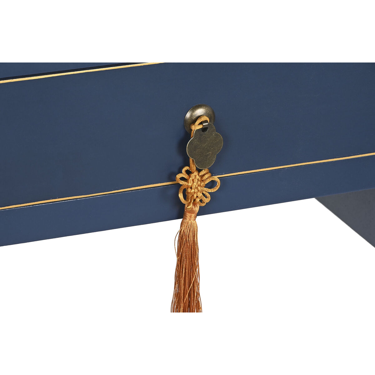 imagem de Secretária DKD Home Decor Azul Dourado Metal Pinheiro Madeira MDF 110 x 35 x 78 cm5