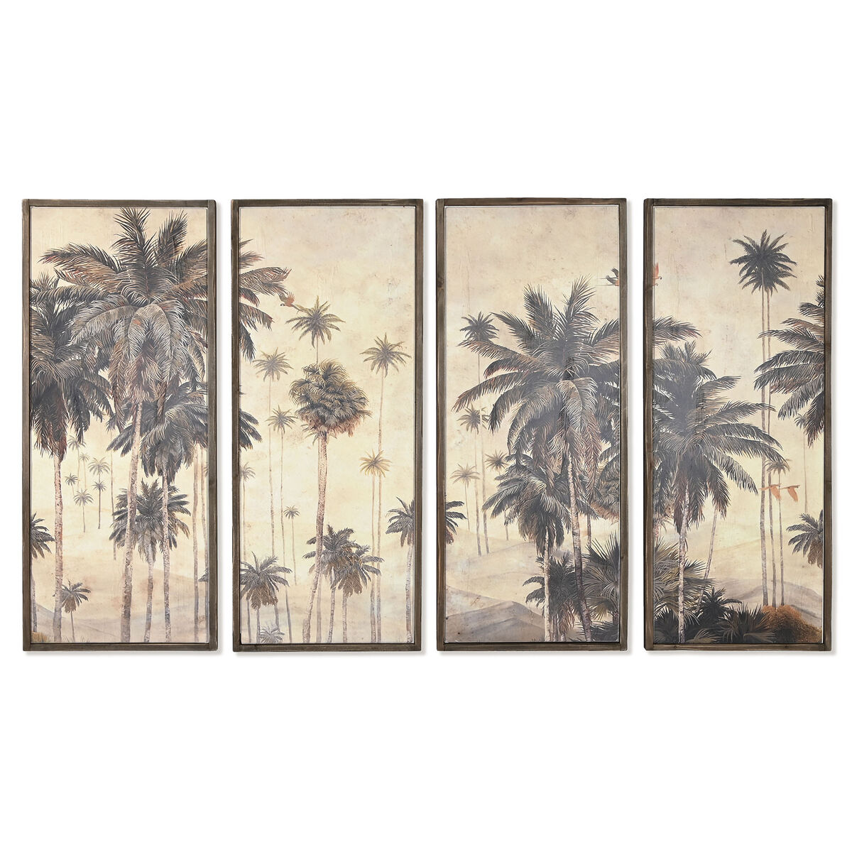 imagem de Conjunto de 4 quadros DKD Home Decor Palmeiras Colonial 200 x 4 x 120 cm1