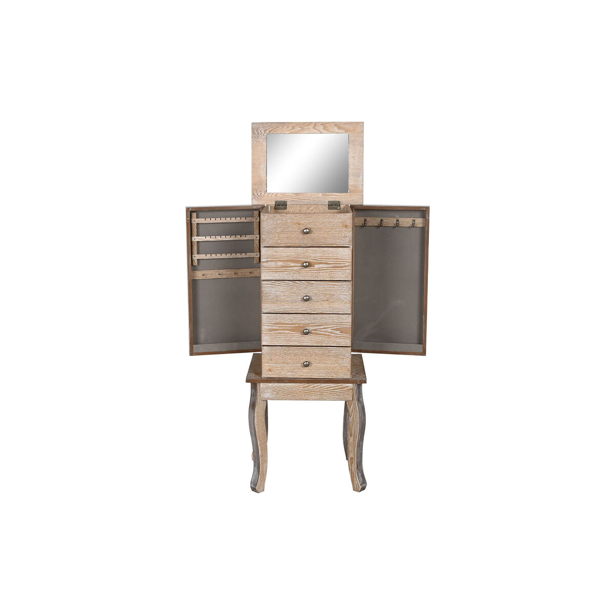 imagem de Suporte para Jóias Home ESPRIT Natural Espelho Madeira MDF 37 x 28 x 91,5 cm4