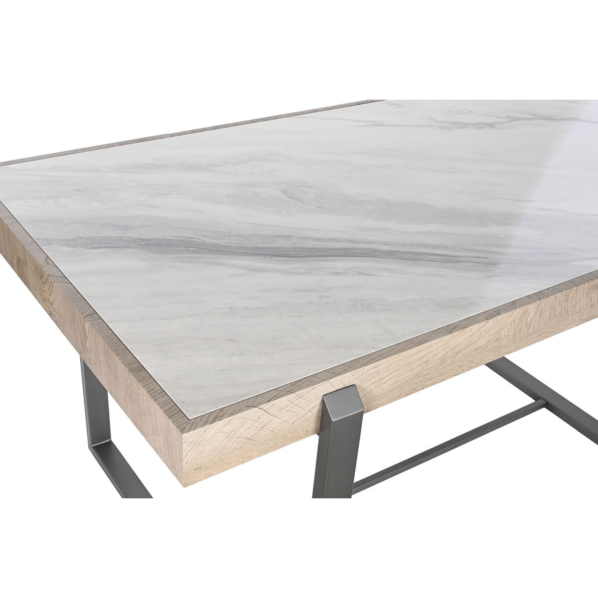 imagem de Mesa de Jantar Home ESPRIT Branco Cinzento Natural Metal 150 x 85 x 75 cm2