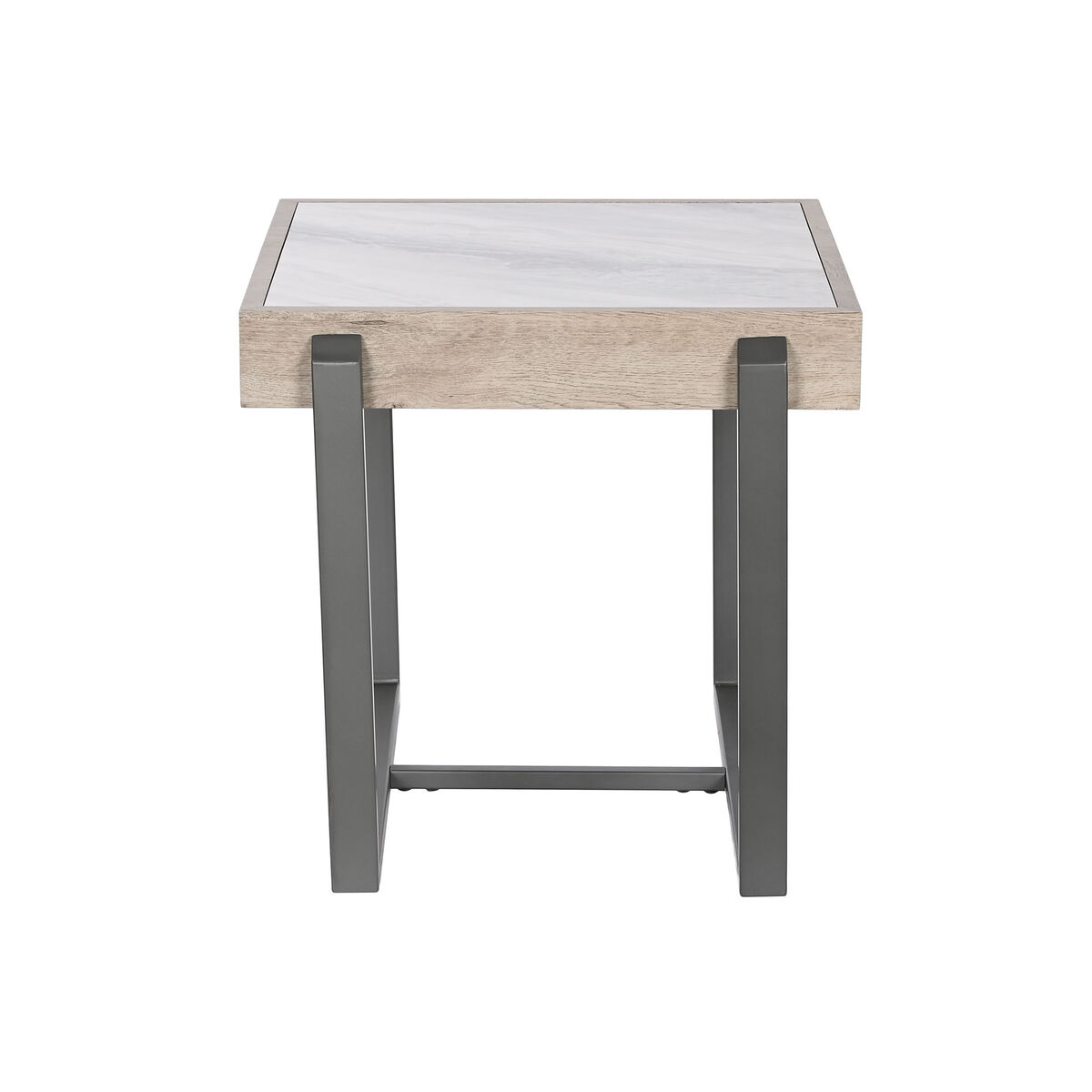 imagem de Mesa de apoio Home ESPRIT Branco Cinzento Natural Metal 50 x 50 x 50 cm4