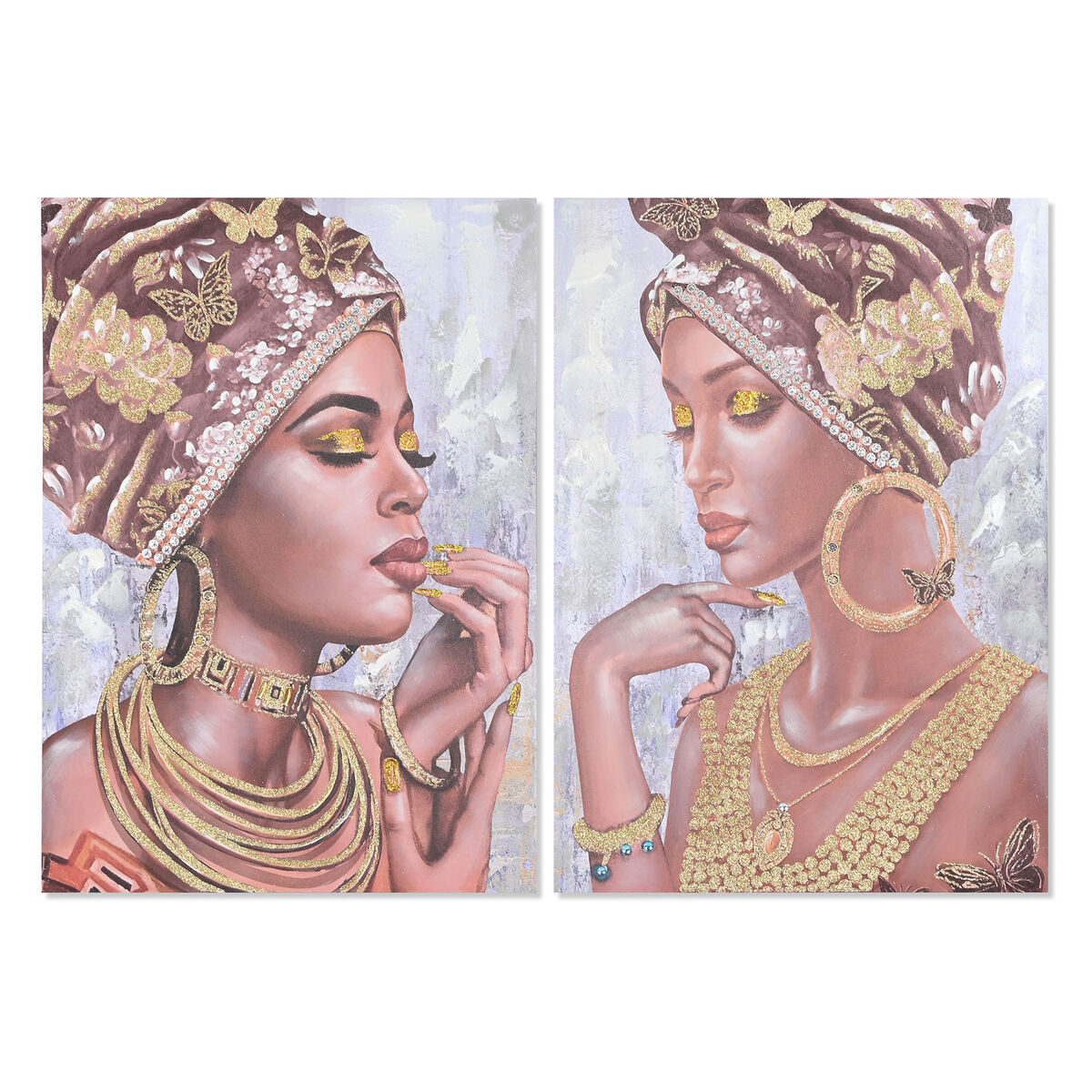 imagem de Pintura Home ESPRIT Colonial Africana 70 x 3 x 100 cm (2 Unidades)1