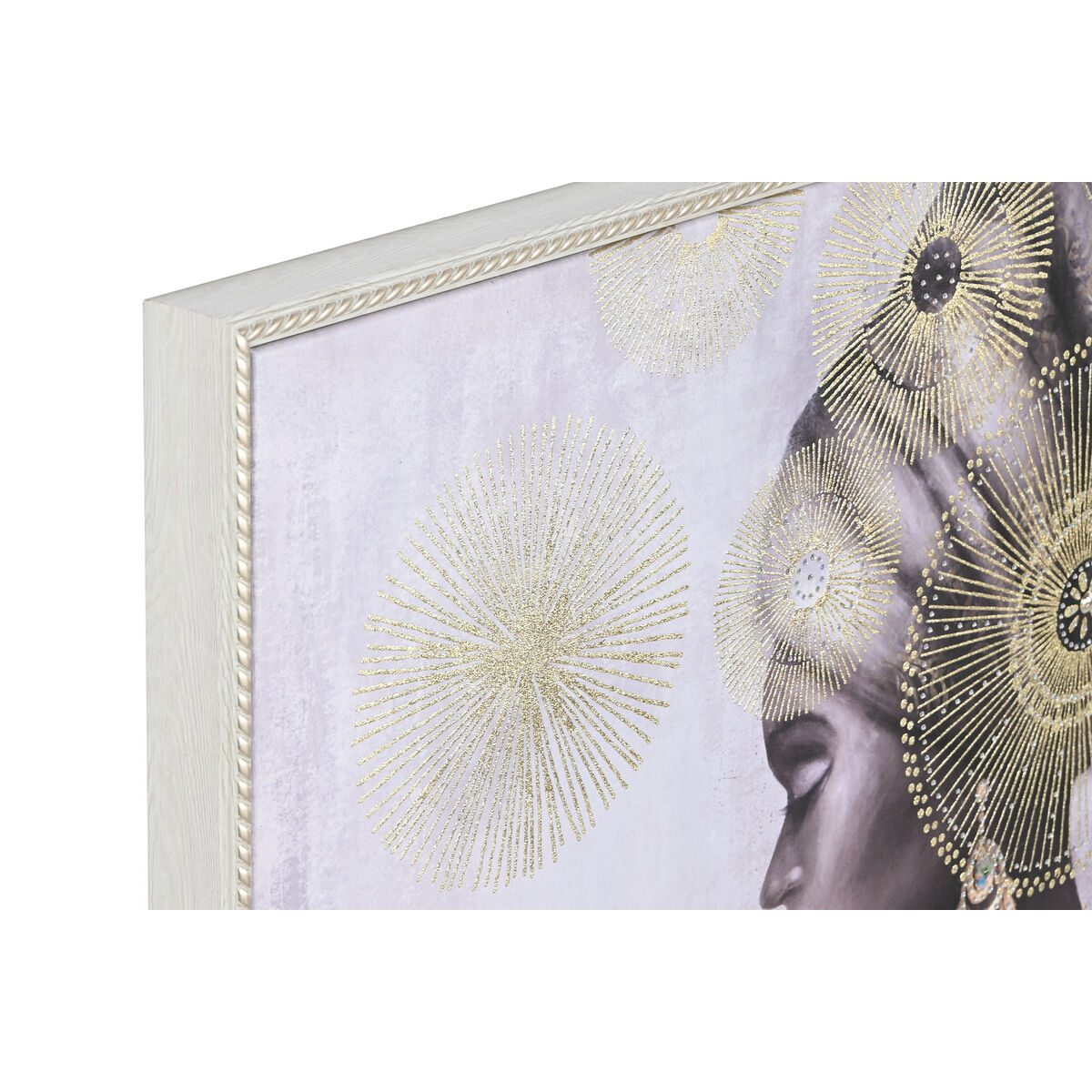 imagem de Pintura Home ESPRIT Colonial Dourado Africana 80 x 2,8 x 80 cm (2 Unidades)2