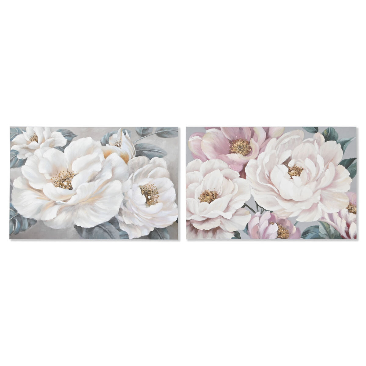 imagem de Pintura Home ESPRIT Rosas Romântico 120 x 3,7 x 80 cm (2 Unidades)1