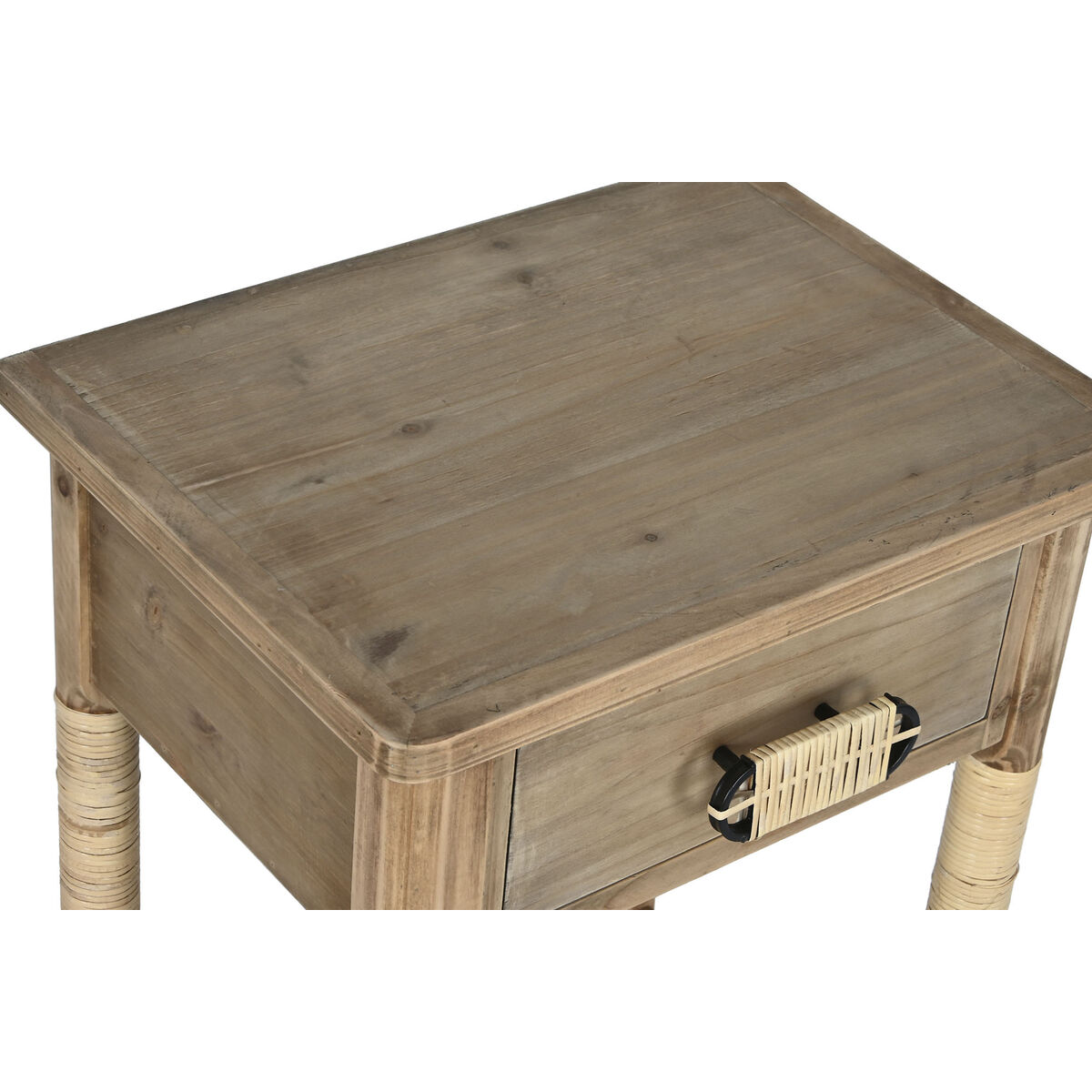 imagem de Mesa de Cabeceira Home ESPRIT Natural Marrom claro Corda Abeto 44 x 33 x 61,5 cm2