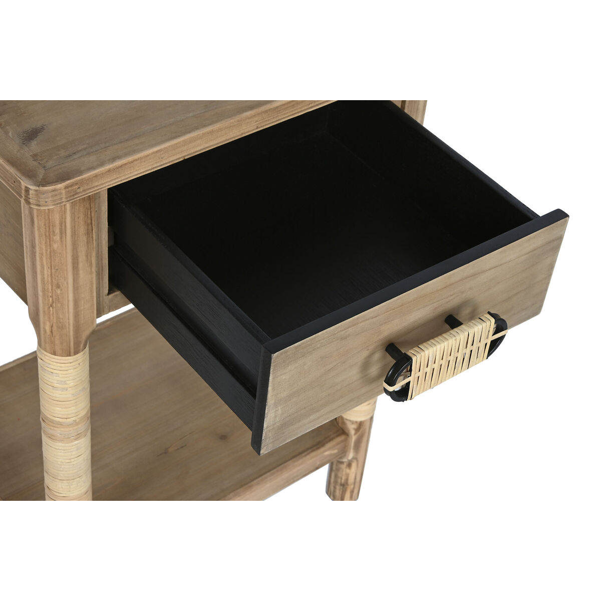 imagem de Mesa de Cabeceira Home ESPRIT Natural Marrom claro Corda Abeto 44 x 33 x 61,5 cm5