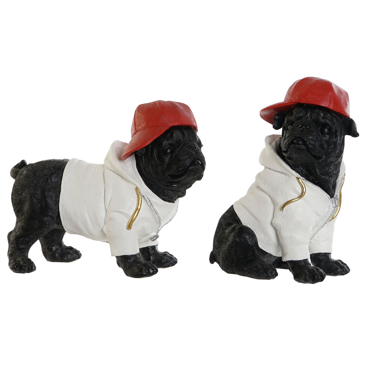 imagem de Figura Decorativa Home ESPRIT Branco Preto Vermelho Cão 25 x 12 x 21 cm (2 Unidades)1