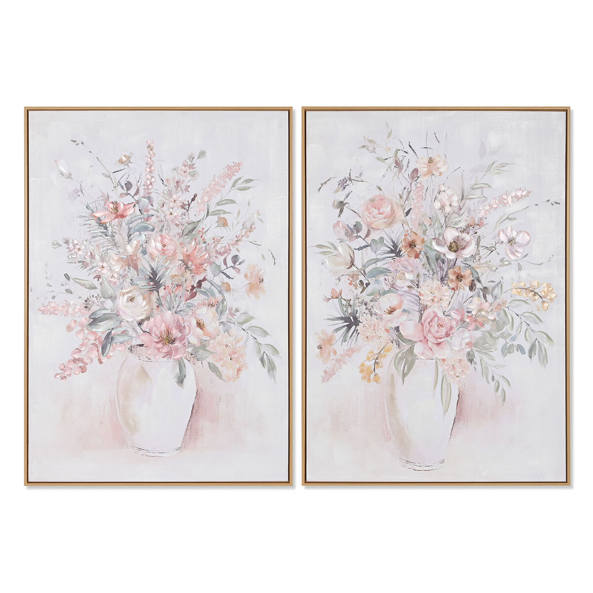 Home Esprit - Pintura Home ESPRIT Shabby Chic Vaso 70 x 3,5 x 100 cm (2 Unidades)