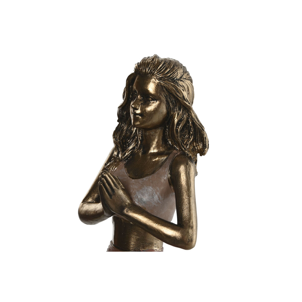 imagem de Figura Decorativa Home ESPRIT Cor de Rosa Dourado Yoga Scandi 19 x 6 x 26 cm (3 Unidades)2