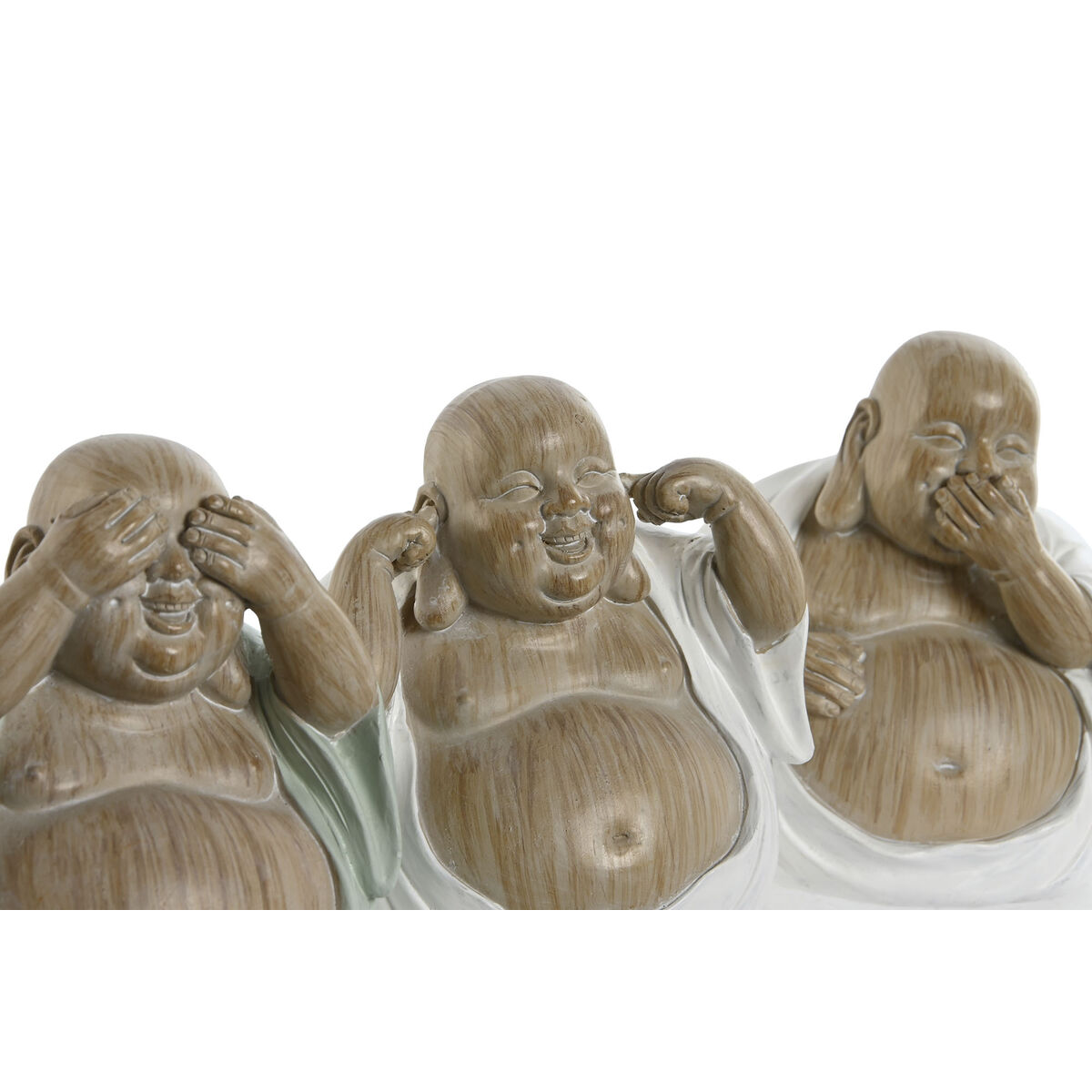 imagem de Figura Decorativa Home ESPRIT Branco Verde Buda Oriental 10 x 9 x 10,5 cm (3 Unidades)2