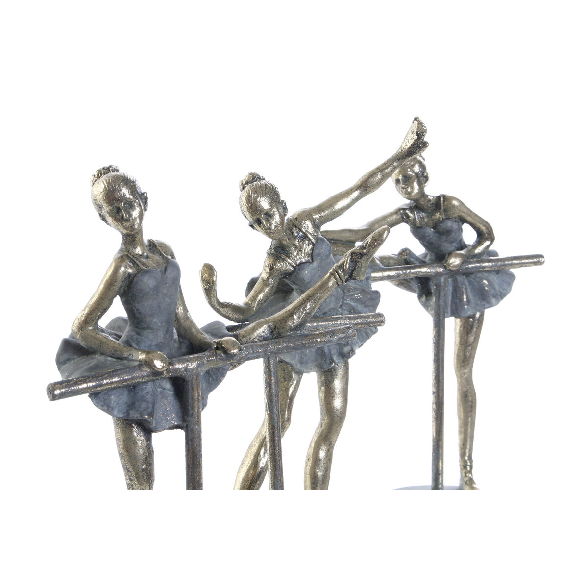 imagem de Figura Decorativa Home ESPRIT Cinzento Dourado Bailarina Ballet 14 x 8 x 20 cm (3 Unidades)2